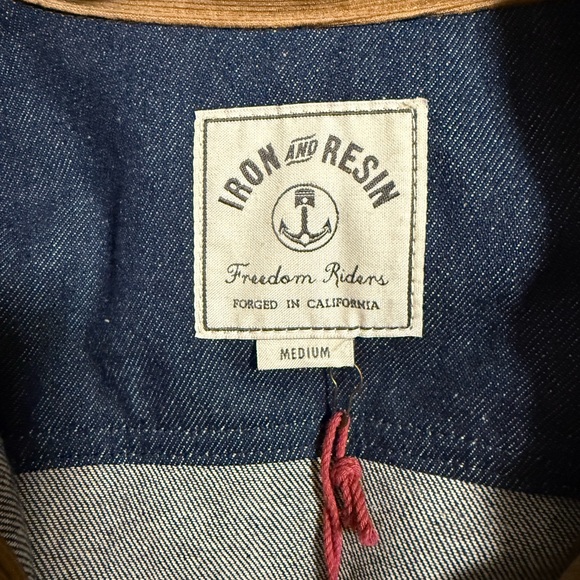 Iron & Resin Blue Denim Jacket with Tan Collar - Picture 9 of 10